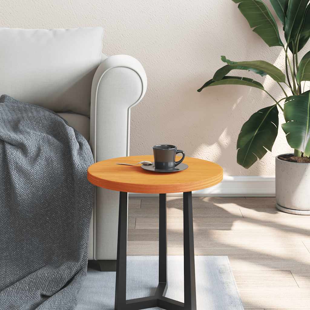 Bordsskiva rund vaxad brun Ø40x2,5 cm massiv furu