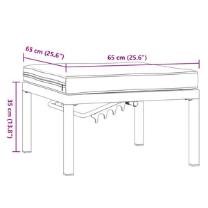 Trädgårdspall med dyna svart aluminium