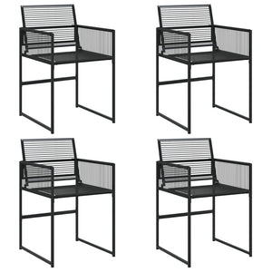 Trädgårdsstolar 4 st svart konstrotting