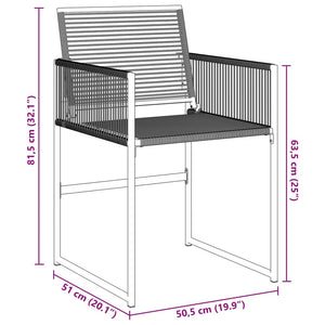 Trädgårdsstolar 4 st svart konstrotting