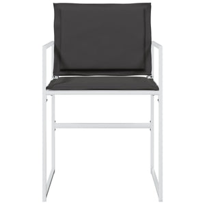 Trädgårdsstolar med dynor 4 st vit stål och textilen