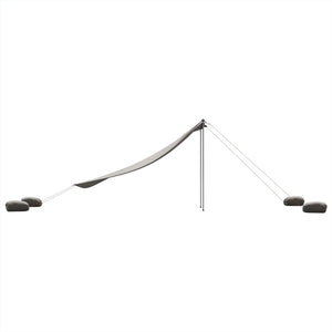 Strandskydd med sandpåsar grå 304x300 cm