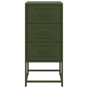 Sängbord 2 st olivgrön 36x39x78 cm stål