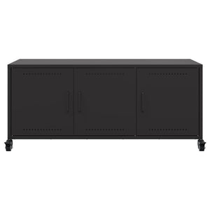 Tv-bänk svart 100,5x39x43,5 cm stål