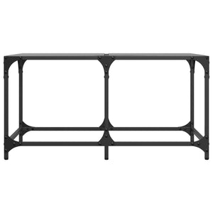 Soffbord med svart glasskiva 78,5x40x40 cm stål