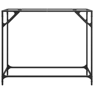Konsolbord med transparent glasskiva 98x35x81 cm stål