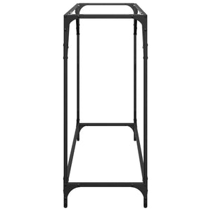Konsolbord med transparent glasskiva 98x35x81 cm stål