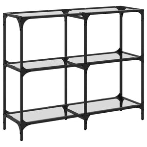 Konsolbord med transparent glasskiva 98x30x81 cm stål