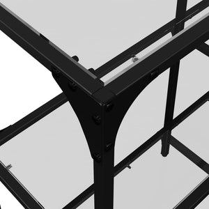 Konsolbord med transparent glasskiva 98x30x81 cm stål