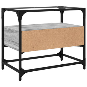 Tv-bänk med glasskiva grå sonoma 60x35x51 cm konstruerat trä