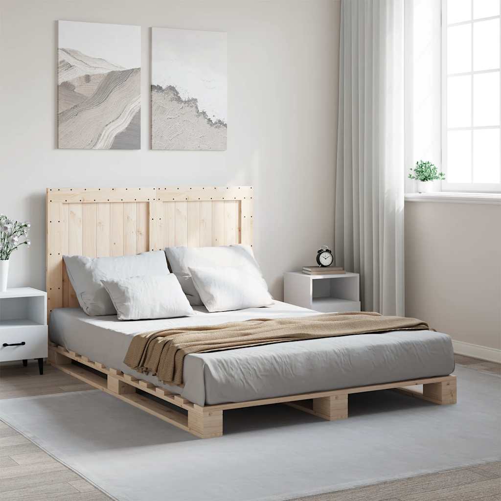 Sängram med huvudgavel 140x200 cm massiv furu