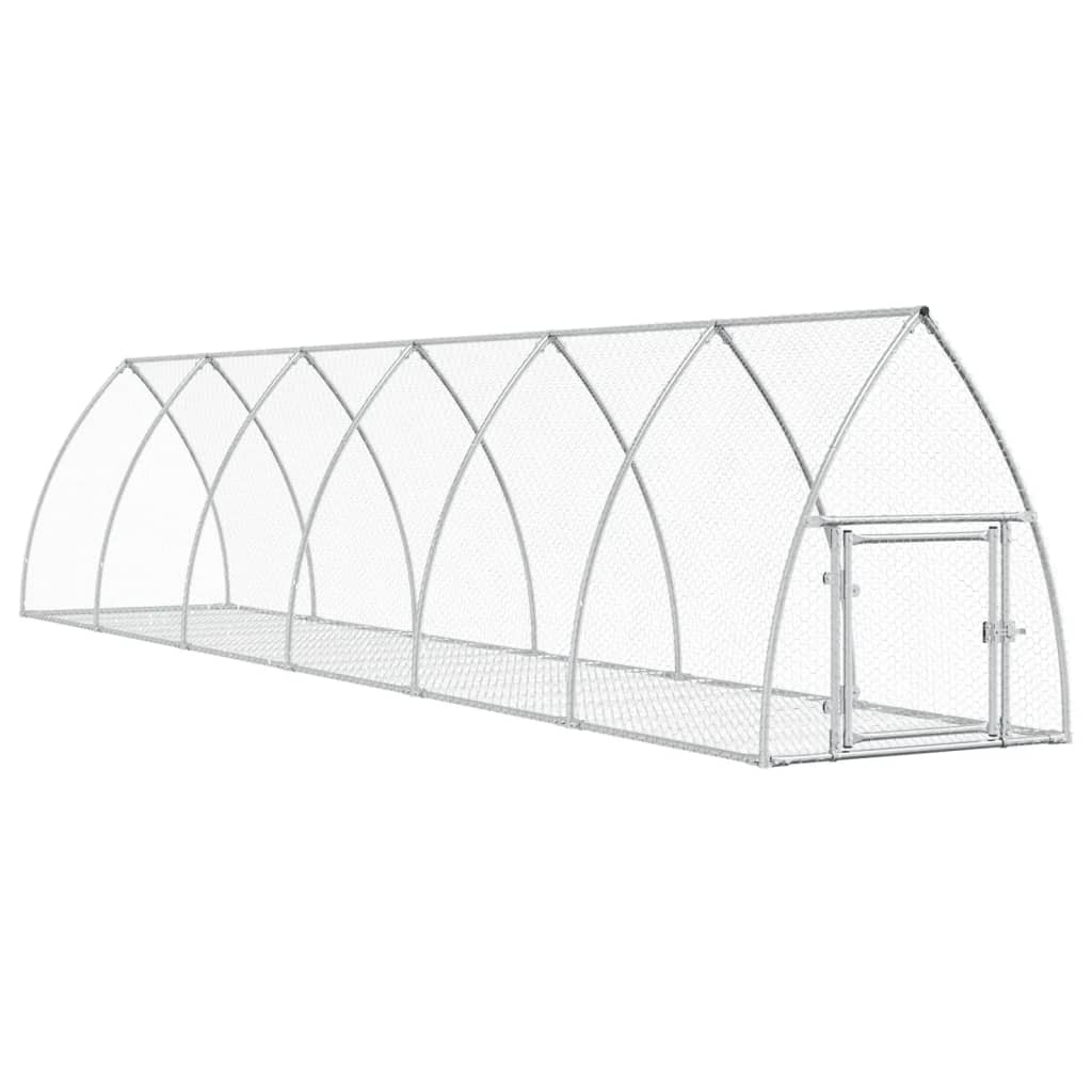 Kaninbur silver 105x600x120 cm galvaniserat stål