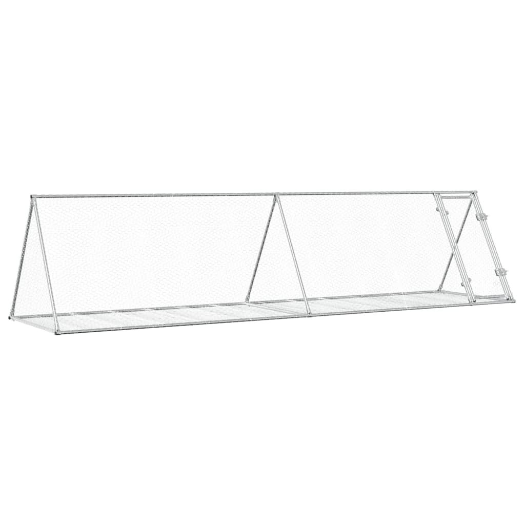 Kaninbur silver 400x105x91 cm galvaniserat stål