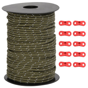 Tältlina med reflekterande remsor och fästen 50 m 3 mm