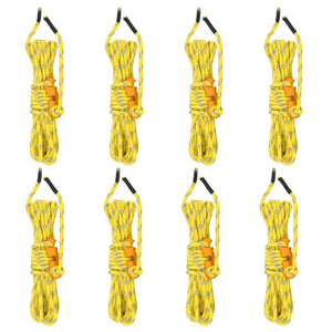 Tältlinor med reflekterande remsor och fästen 8 st 4 m 4 mm