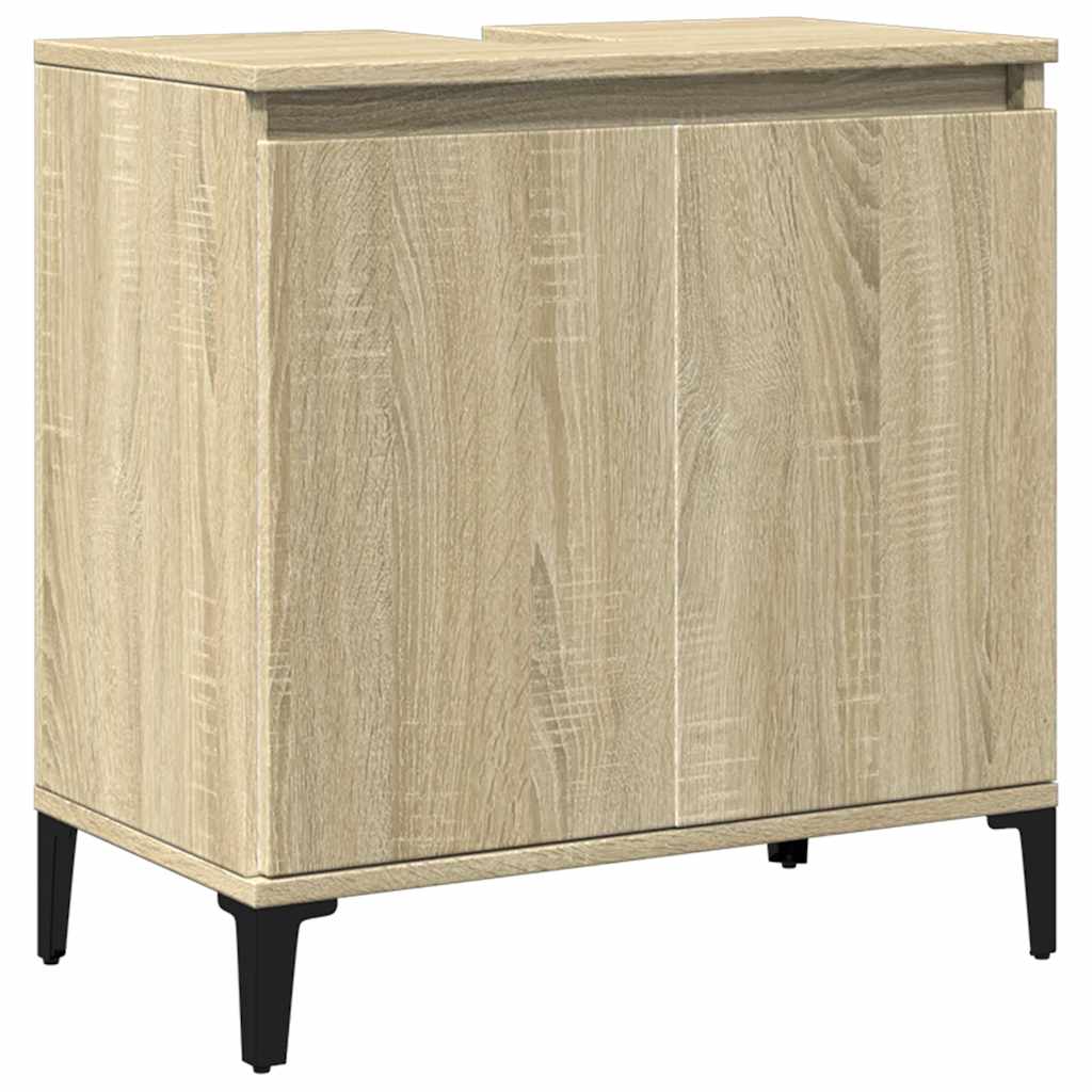 Tvättställsskåp sonoma-ek 58x33x60 cm konstruerat trä
