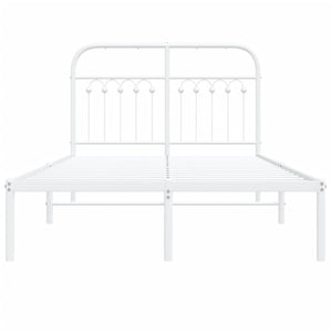 Sängram med huvudgavel metall vit 120x200 cm