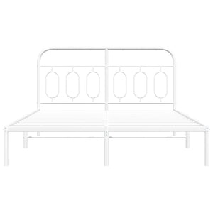 Sängram med huvudgavel metall vit 135x190 cm