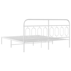 Sängram med huvudgavel metall vit 183x213 cm