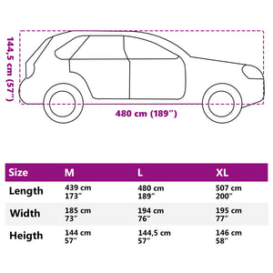 Bilöverdrag för SUV med spännband silver L heltäckande