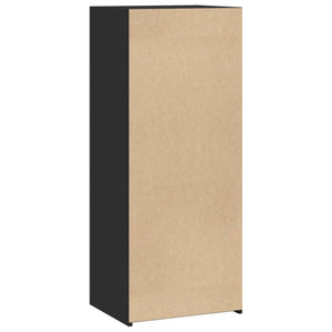 Högskåp svart 50x41x124 cm konstruerat trä
