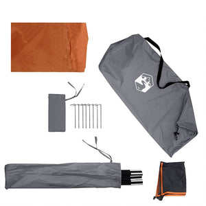 Campingvindskydd grått och orange 508x130 cm vattentätt