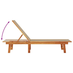 Solsäng taupe massivt akaciaträ och textilene