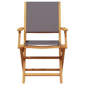 Matgrupp för trädgården 7 delar antracit tyg och massivt trä