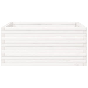 Odlingslåda vit 100x100x46 cm massiv furu