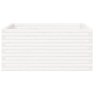 Odlingslåda vit 100x100x46 cm massiv furu