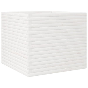 Odlingslåda 80x80x68,5 cm vit massiv furu