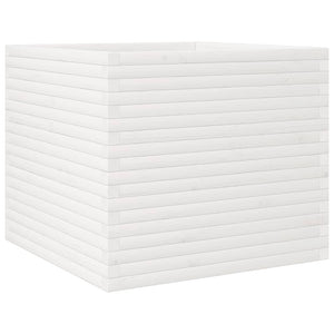 Odlingslåda 80x80x68,5 cm vit massiv furu