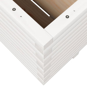Odlingslåda vit 100x100x49,5 cm massiv furu