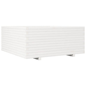 Odlingslåda vit 110x110x49,5 cm massiv furu