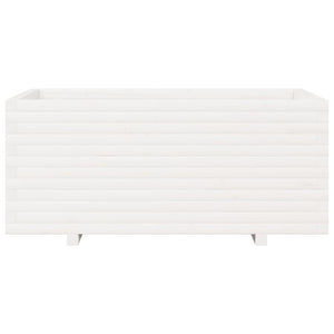 Odlingslåda vit 110x60x49,5 cm massiv furu