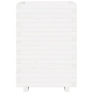 Odlingslåda 50x50x72,5 cm vit massiv furu
