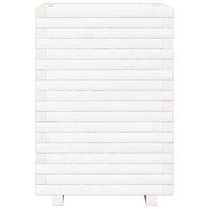 Odlingslåda 50x50x72 cm vit massiv furu
