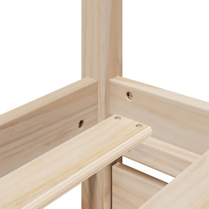 Sängram med lådor och madrass 200x200 cm massiv furu