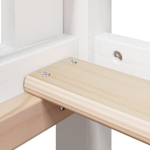 Hög säng med tak vit 90x200 cm massiv furu