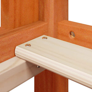 Hög säng med tak vaxad brun 90x190 cm massiv furu