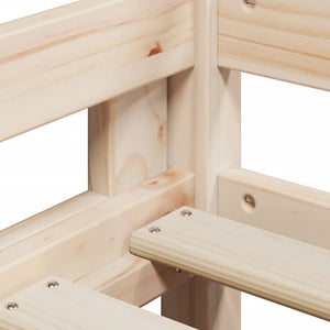 Våningssäng med stege och tak 80x200 cm massiv furu