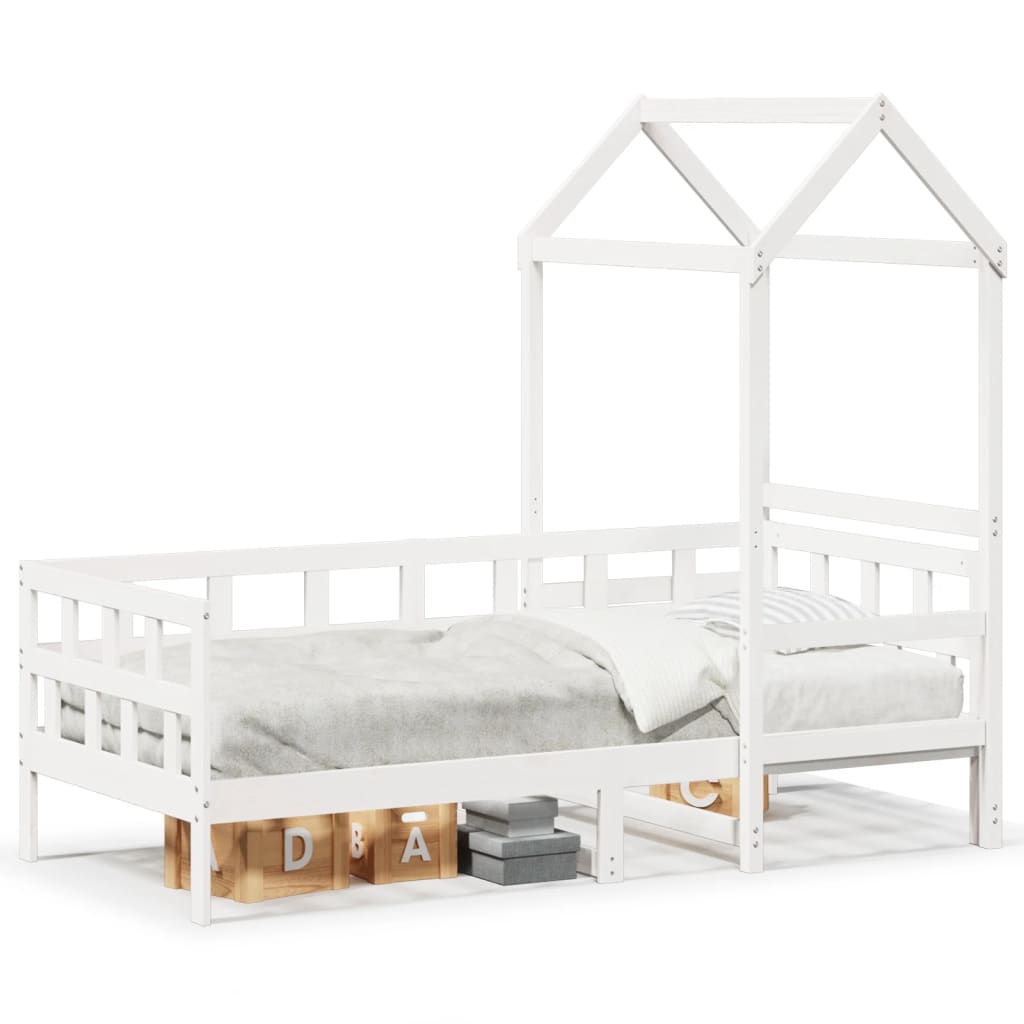 Dagbädd med tak vit 80x200 cm massiv furu
