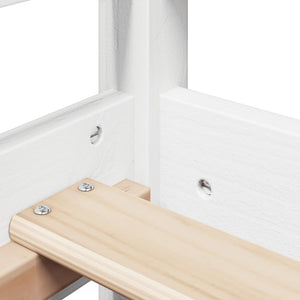 Dagbädd med bänk och tak vit 80x200 cm massiv furu