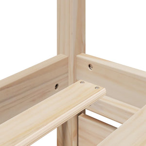 Sängram utan madrass 140x190 cm massiv furu