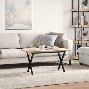 Soffbord X-ram 90x40x45,5 cm massiv furu och stål