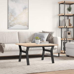 Soffbord Y-ram 80x80x45,5 cm massiv furu och stål