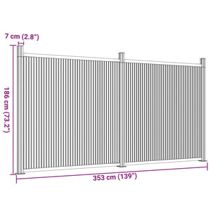 Staketpanel brun 353x186 cm WPC