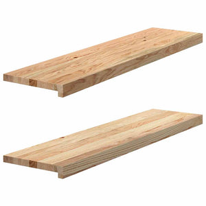 Trappstegsmattor 2 pcs obehandlad 100x30x2 cm massiv ek