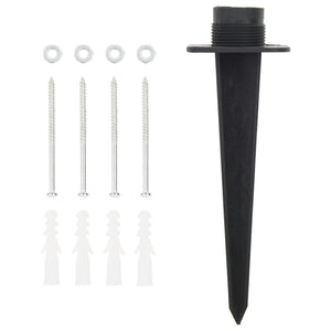 Utomhusuttag med spett 2-vägs svart&grönt 15,5x11x24 cm