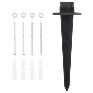 Utomhusuttag med spett 4-vägs svart&grönt 15,5x11x24 cm